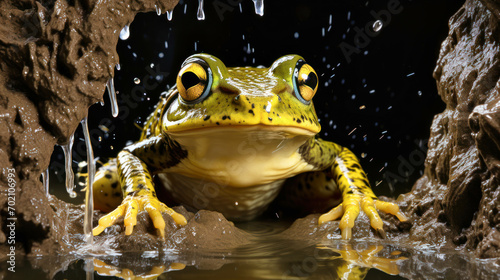 ranidaphobia: an in-depth, ultra-realistic depiction of the intense fear of frogs, capturing the anxiety, revulsion, and overwhelming distress caused by these amphibians - ai generated photo