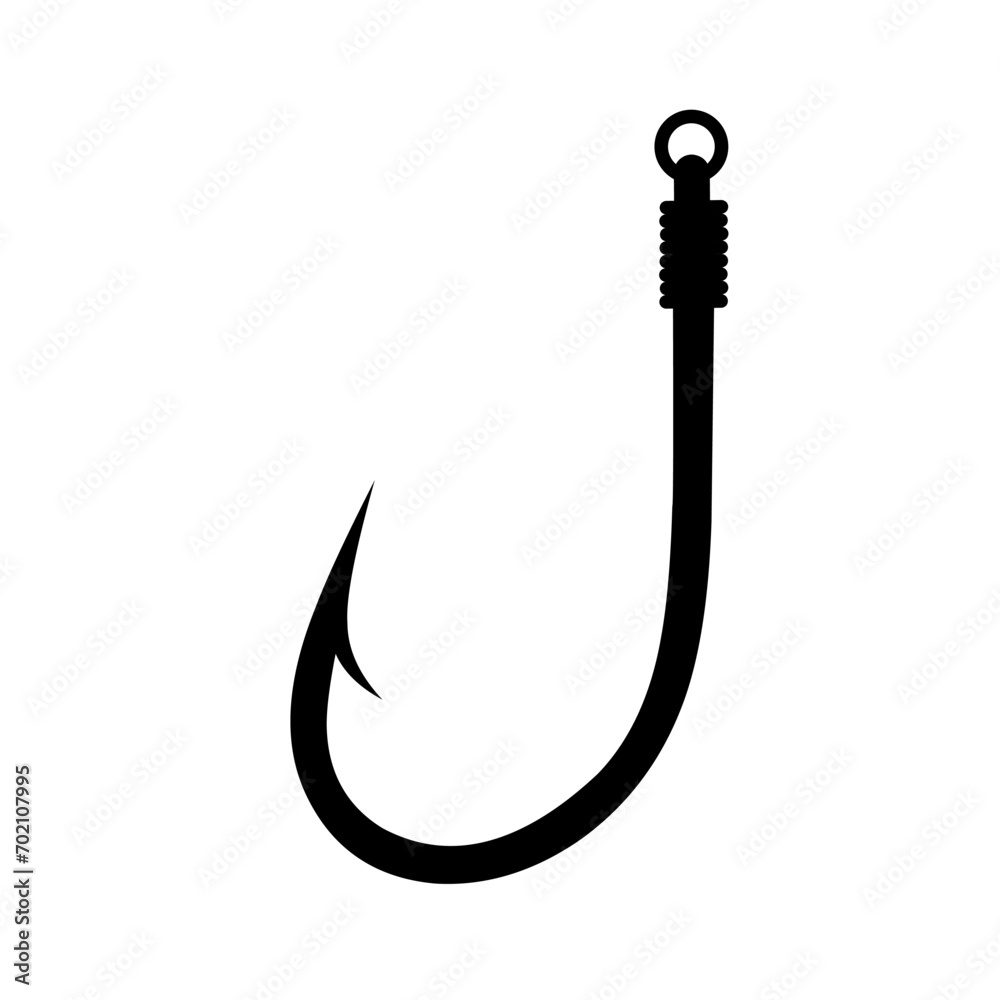 Fishing hook vector silhouette on white background. Fish trap concept. Fishing hook vector silhouette on white background. Fish trap concept.