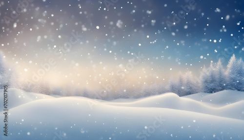 Stunning Ultrawide Background Image of Light Snowfall Falling over Snowdrifts