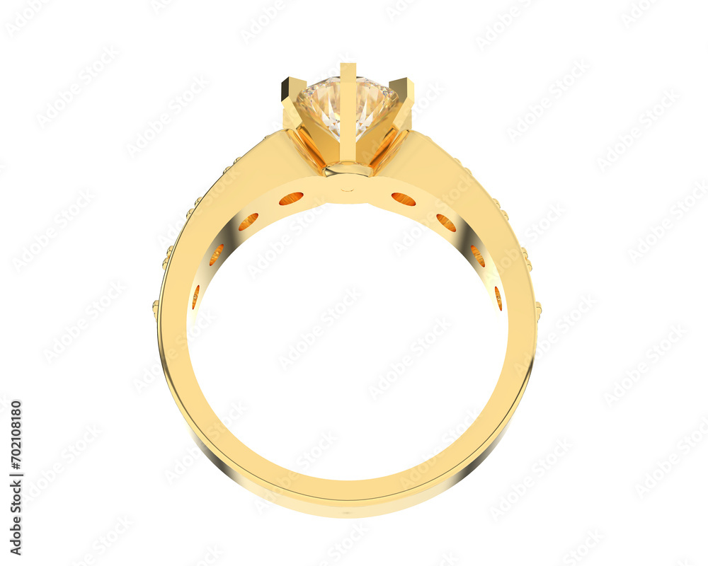 Obraz premium Diamond ring isolated on background. 3d rendering - illustration