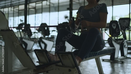 Woman exercising in the gym, Leg muscle building for bodybuilders, Exercise for health, Strength and Flexibility Workout.