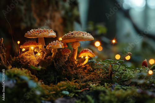 Enchanting Glow  A Magical Forest Filled with Luminescent Mushrooms