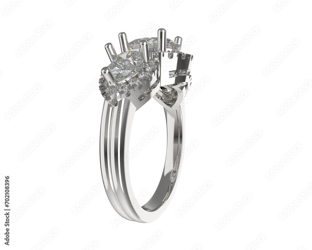 Diamond ring isolated on background. 3d rendering - illustration Diamond ring isolated on background. 3d rendering - illustration