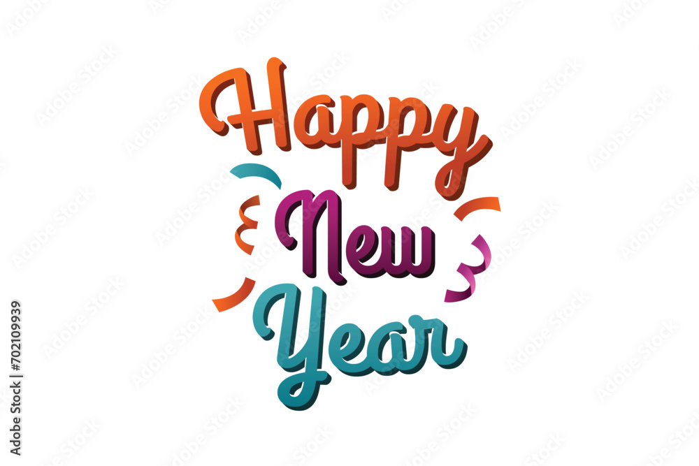 Happy New Year Sticker Design Happy New Year Sticker Design