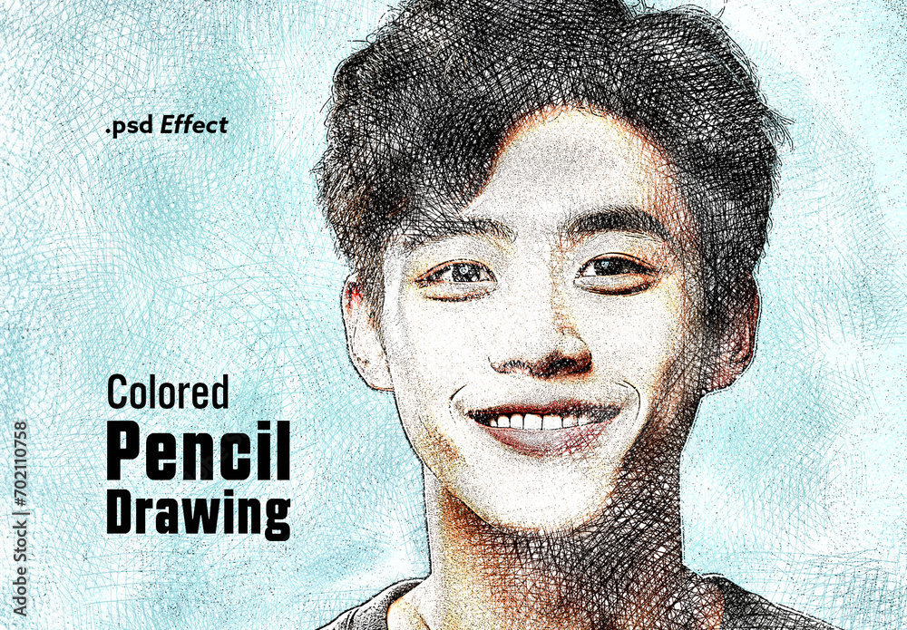 Colored Pencil Drawing Effect Stock Template Adobe Stock