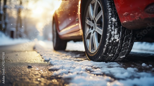 car wheel in snow