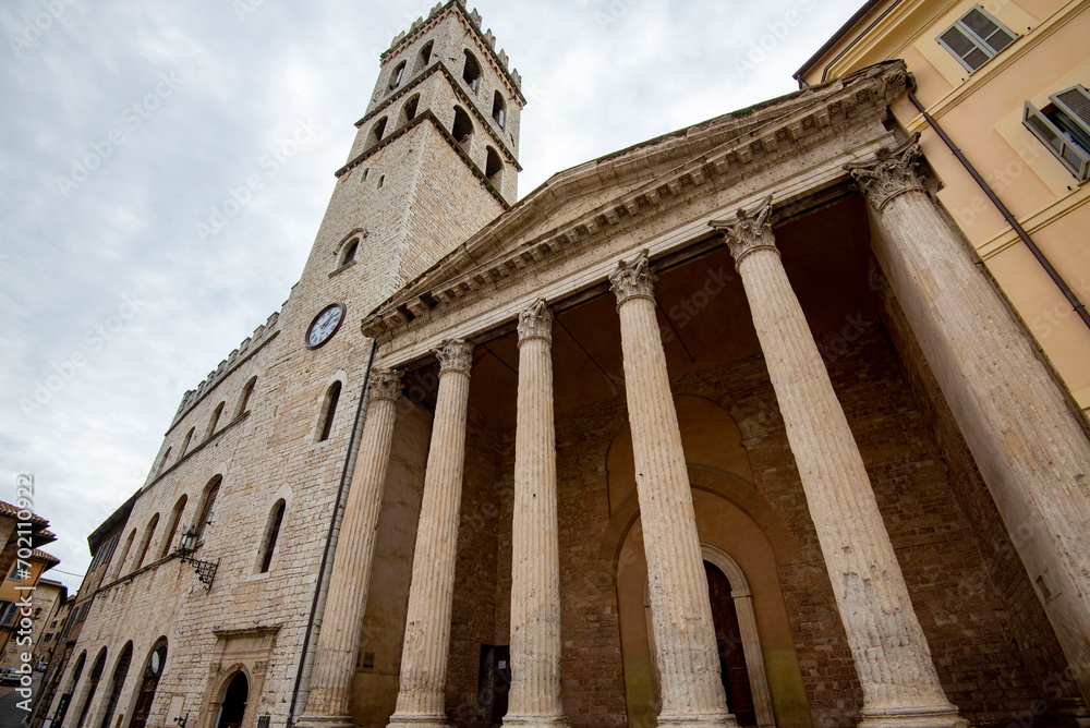 Popolo Tower and Church of Santa Maria sopra Minerva - Assisi - Italy
