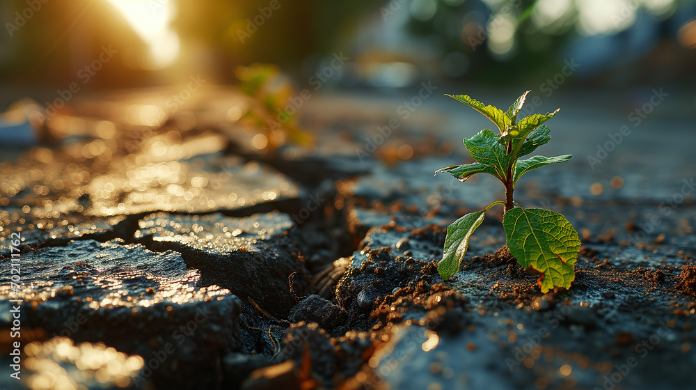 Obraz premium small green sapling grows