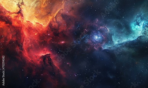 Photo An imaginative blend of realistic astronomical features and vibrant colors in a galaxy