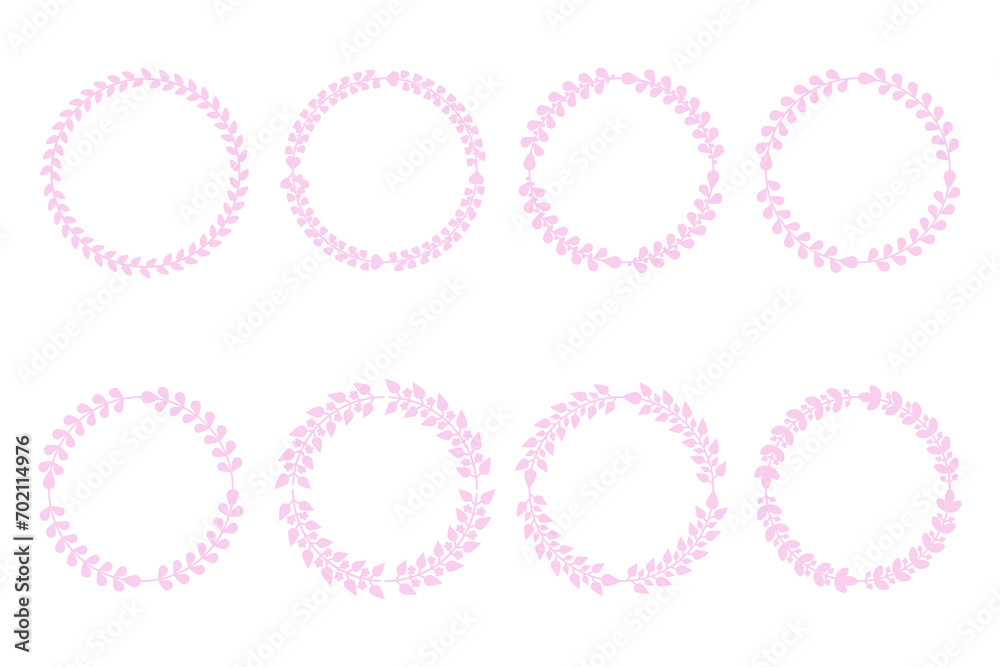 Set of Easter circle frame, wreath with branches. Vector illustration. Set of Easter circle frame, wreath with branches. Vector illustration.