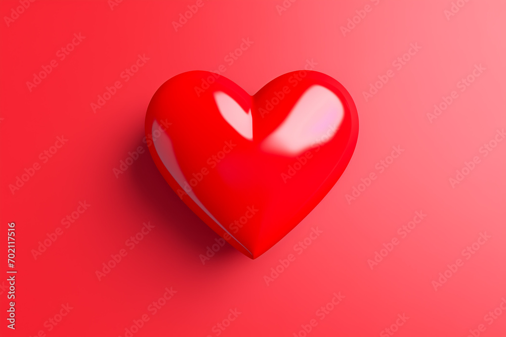 Red heart on red background. Valentine's Day background.