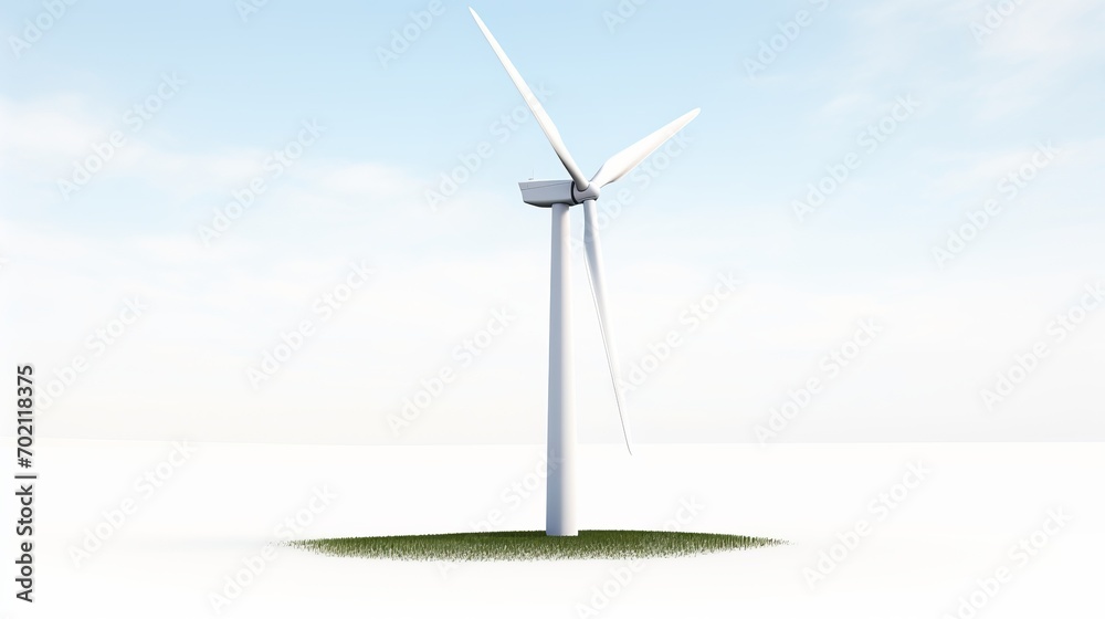 Wind turbine on a white background.