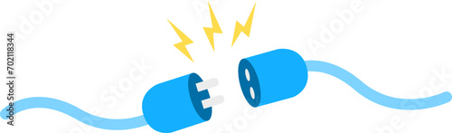 Plug and socket cable electric disconnection