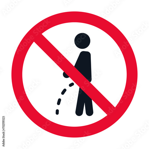 No peeing prohibition sign symbol vector design