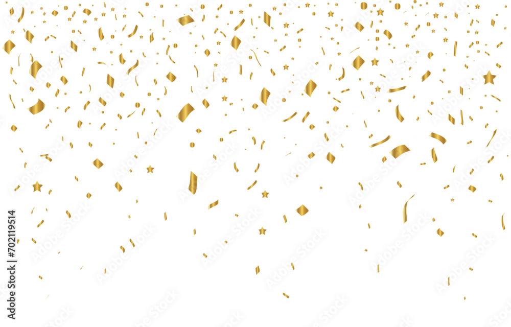 Vector confetti. Golden tinsel, confetti fall from the sky. Shiny confetti . Holiday, birthday. vector illustration Vector confetti. Golden tinsel, confetti fall from the sky. Shiny confetti . Holiday, birthday. vector illustration