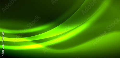 Dynamic waves in ethereal glow of neon lights. Concept merges fluidity of motion with vibrant allure of neon, crafting entrancing backdrop that embodies both vitality and futuristic sophistication