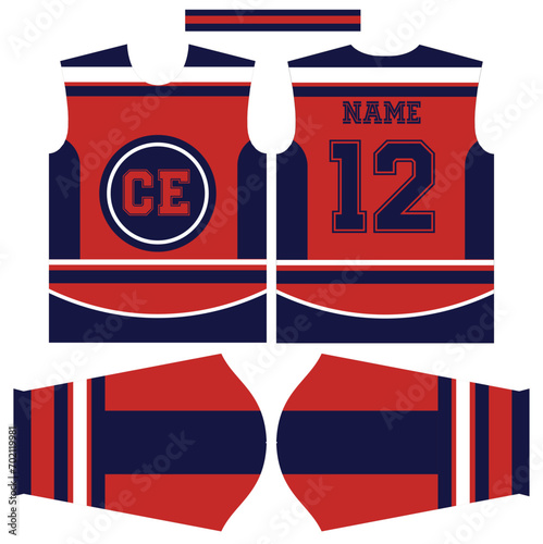 Vector soccer jersey design for sublimation or football jersey design