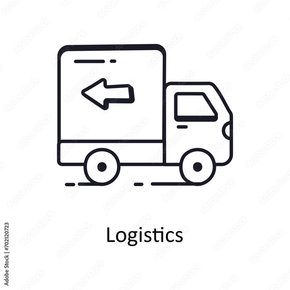 Logistics vector outline doodle Design illustration. Symbol on White background EPS 10 File 