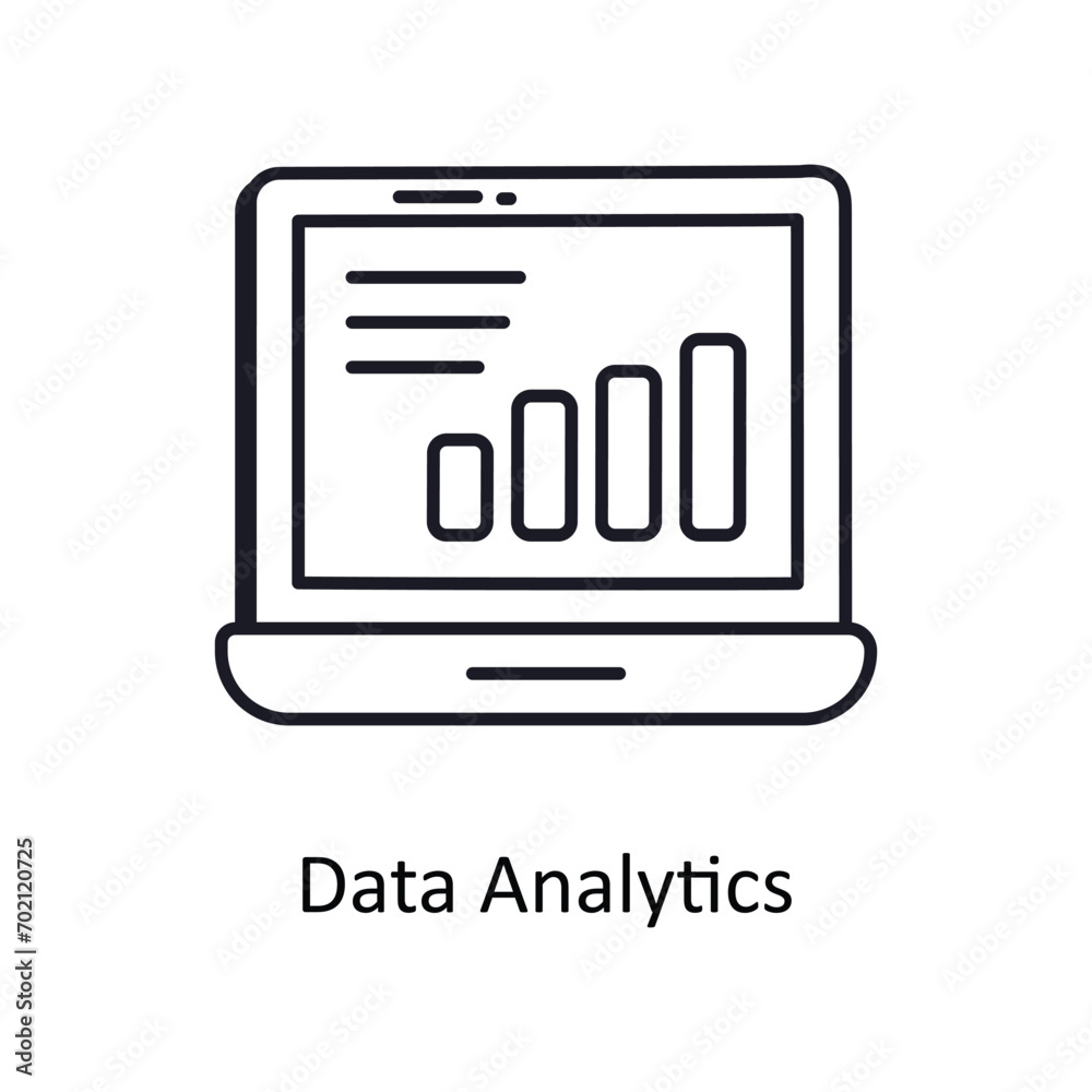 Data Analytics vector outline doodle Design illustration. Symbol on White background EPS 10 File Data Analytics vector outline doodle Design illustration. Symbol on White background EPS 10 File