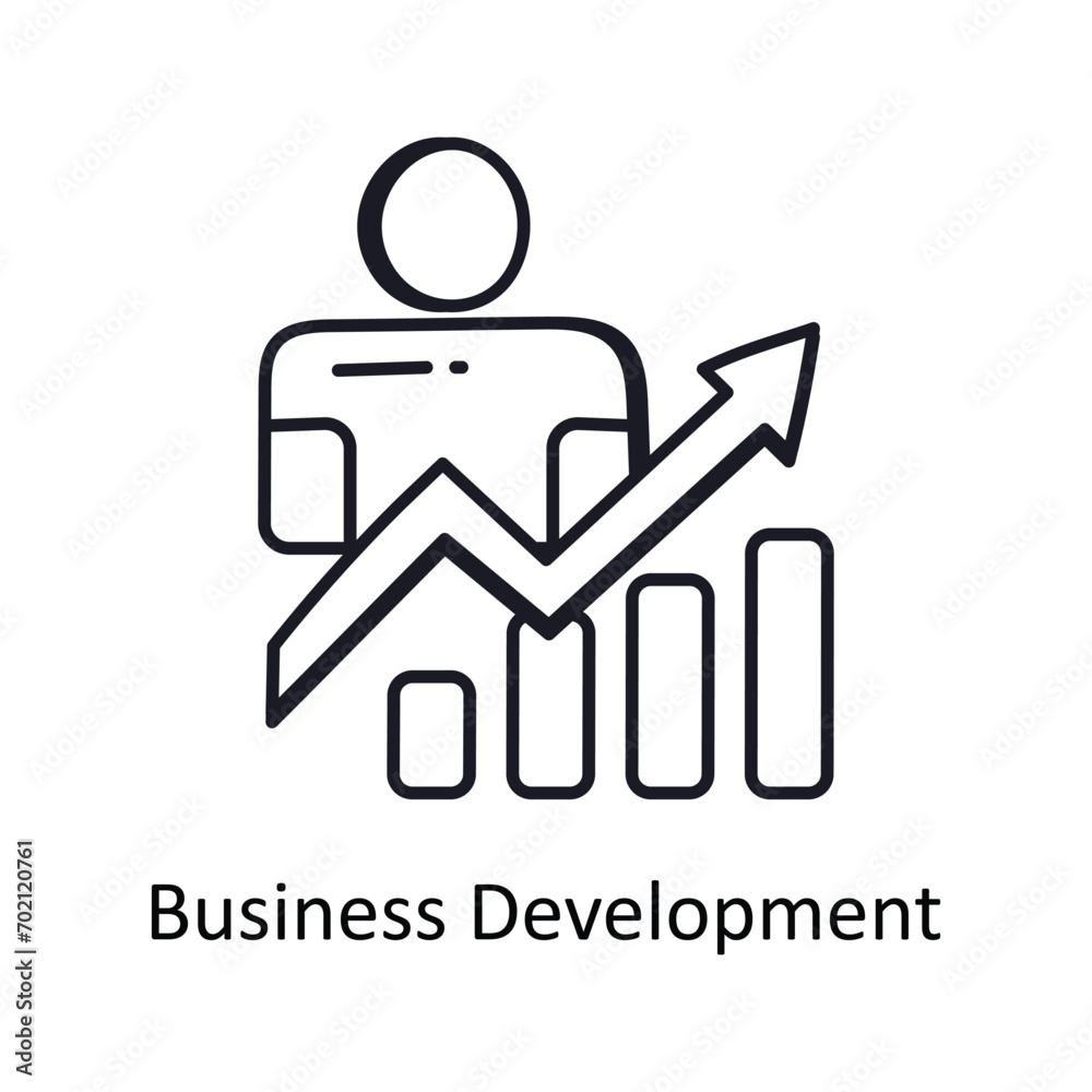 Business development vector outline doodle Design illustration. Symbol on White background EPS 10 File Business development vector outline doodle Design illustration. Symbol on White background EPS 10 File