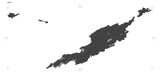 Anguilla shape isolated on white. Bilevel elevation map