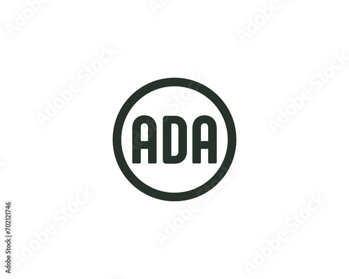 ADA logo design vector template. logo, design, logo design, vector, letter, monogram, creative, icon, template, sign, symbol, brand, unique, initial, modern, alphabet.