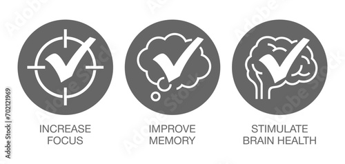 Labeling icons - Focus, Memory, Brain Health photo