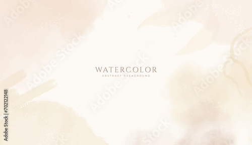 Abstract horizontal watercolor background. Neutral light colored empty space background illustration