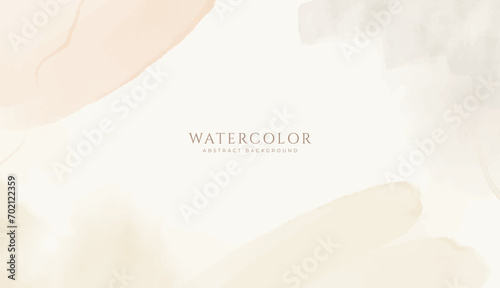 Abstract horizontal watercolor background. Neutral light colored empty space background illustration