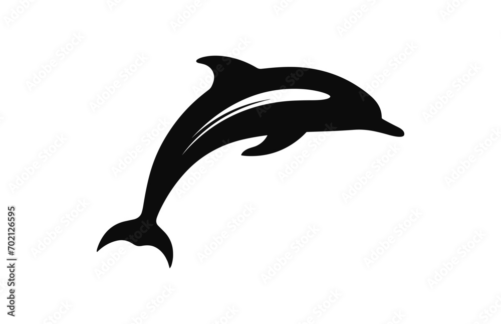 Fototapeta premium A Dolphin silhouette vector isolated on a white background