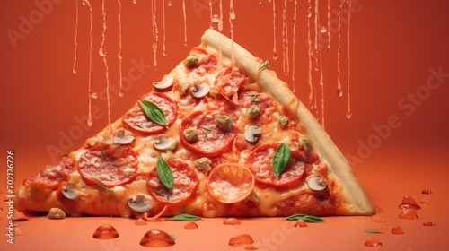 Summer Pizza Layout. Vibrant Umbrella-shaped Hot Pizza © Professional Art