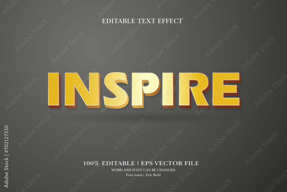 Obraz premium Inspire 3d text effect styles mockup concept Black text