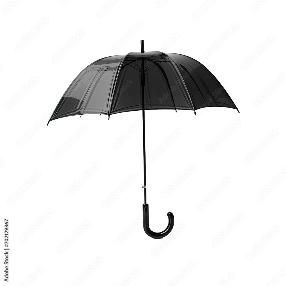 Black umbrella isolated on transparent background 