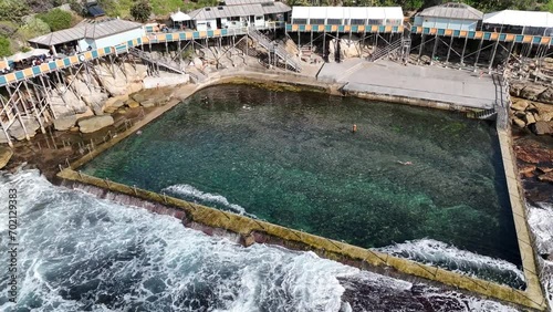 wylies baths coogee beach sydney australia aerial 4k photo