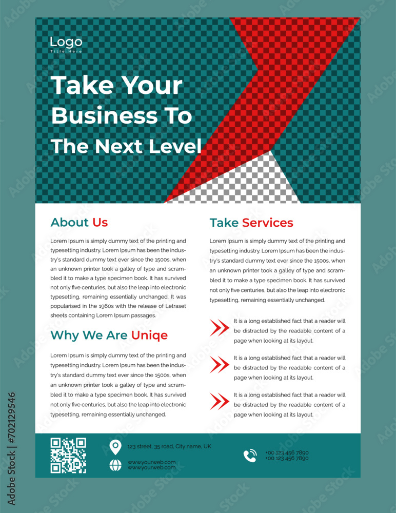 Vector modern flat design business flyer template Vector modern flat design business flyer template