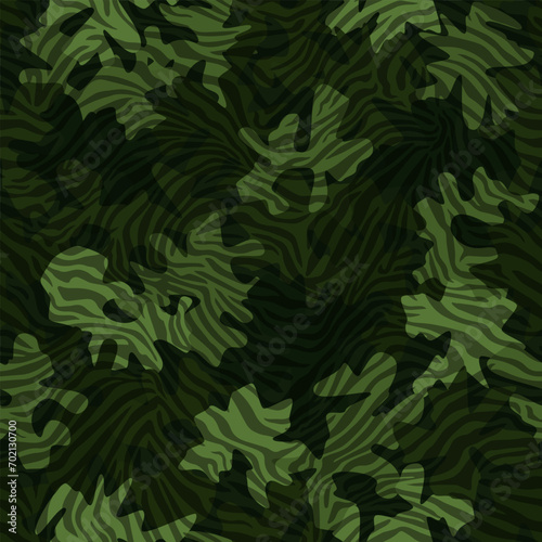 Green zebra camouflage pattern background seamless vector illustration
