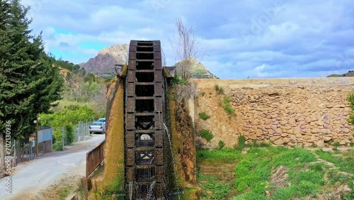 Ancient arabic mill, water noria at Abaran village in Murcia region, Spain Europe. Ruta de las Norias, Noria de la Hoya de Don Garcia photo