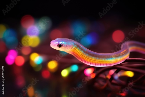 Ribbon Eel Rainbow: Macro shot of a ribbon eel.