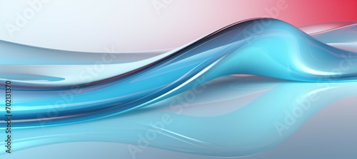 Abstract blue wave flow background. Generative AI technology.