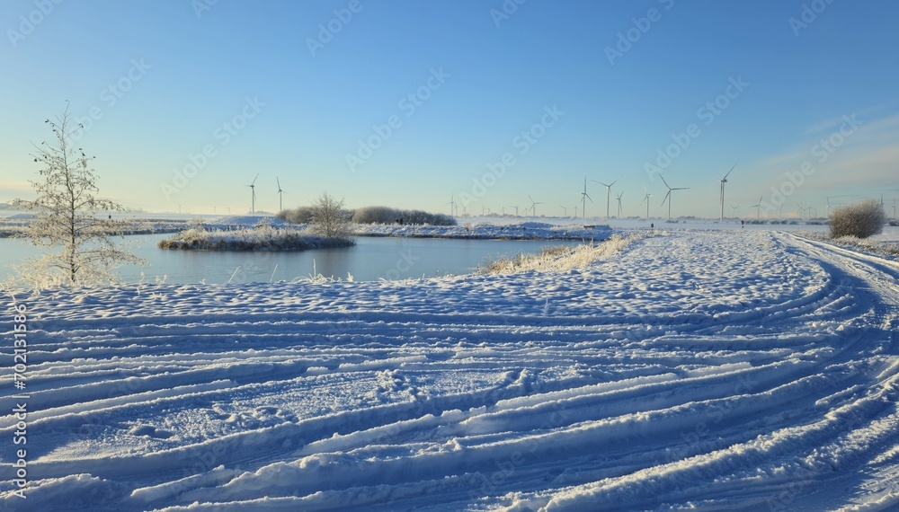 Zugefrorener See im Winter