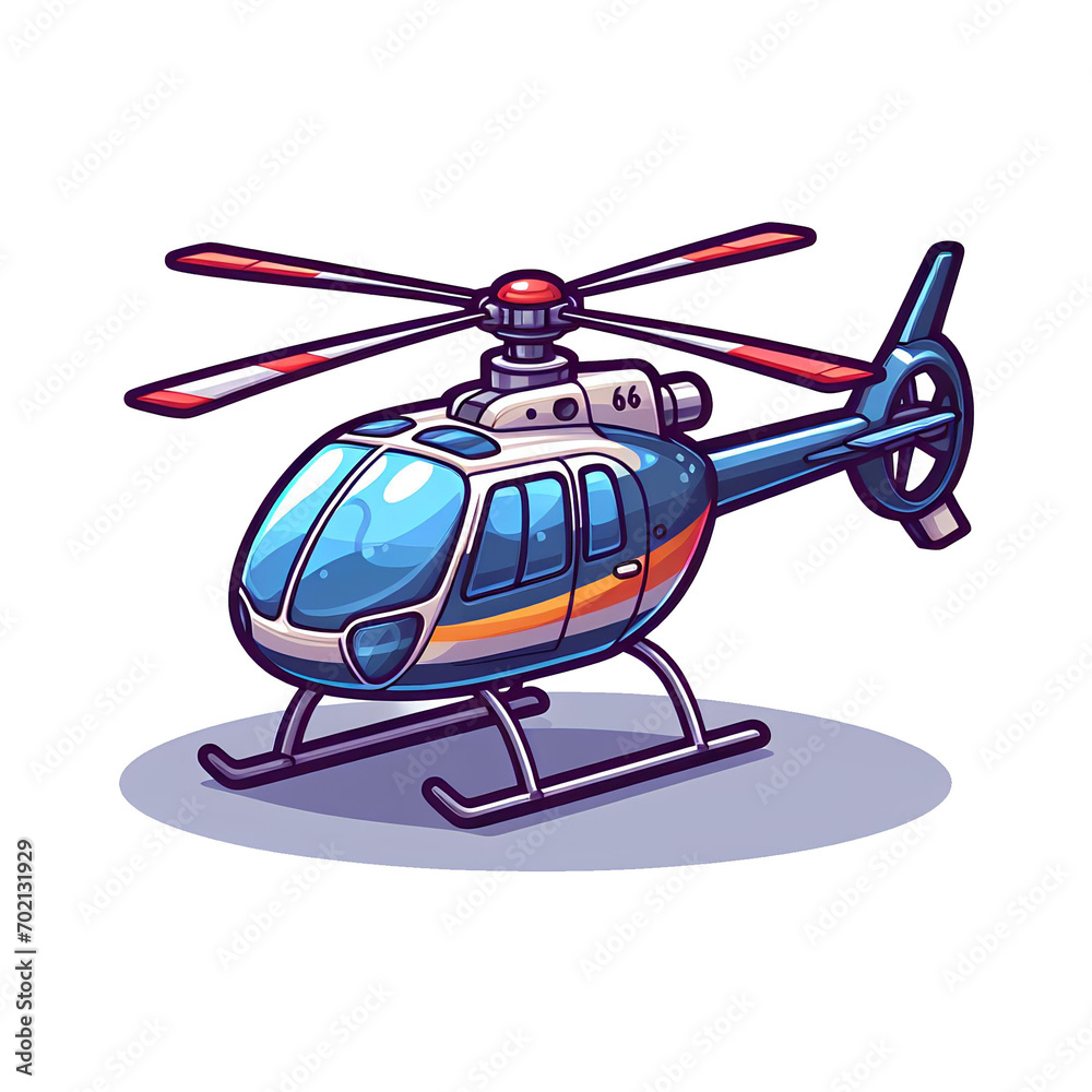helicopter - cartoon on transparent background
