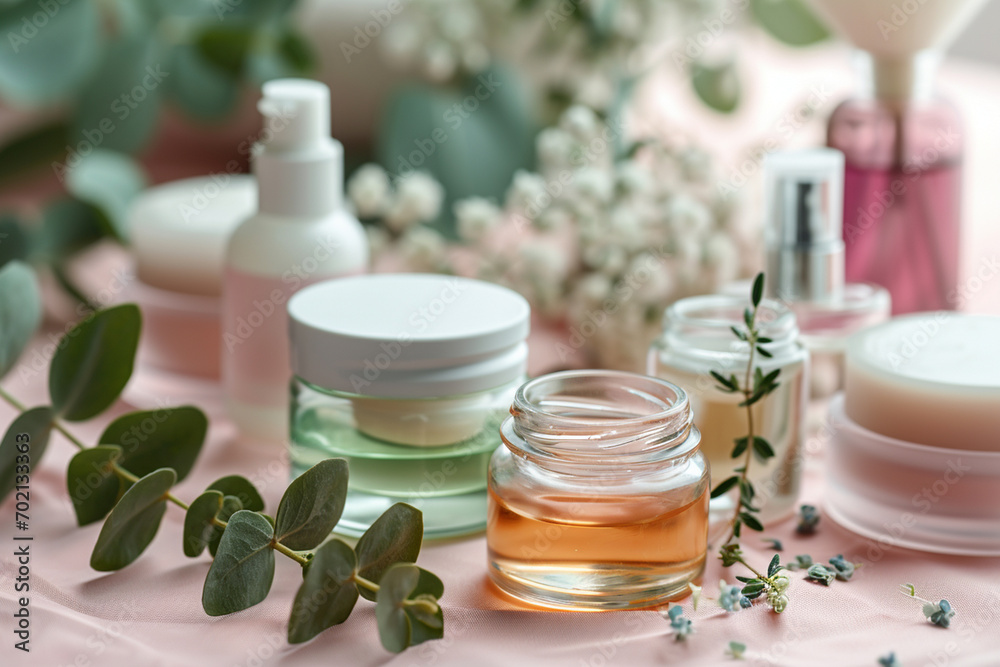 skincare and cosmetics concept illustration skincare and cosmetics concept illustration