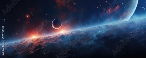 Hdri Spherical Panorama Of A Stunning Space Background With Nebula photo