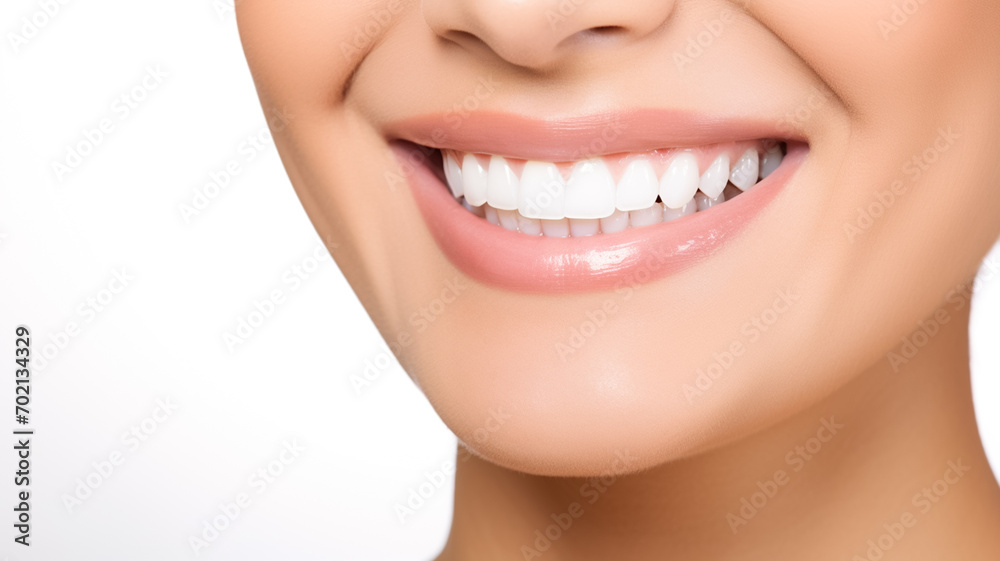 Perfect healthy teeth smile of young woman. Teeth whitening. Dental clinic patient. Beautiful smile and white teeth of a young woman.
Perfect healthy teeth smile of young woman. Teeth whitening. Dental clinic patient. Beautiful smile and white teeth of a young woman.