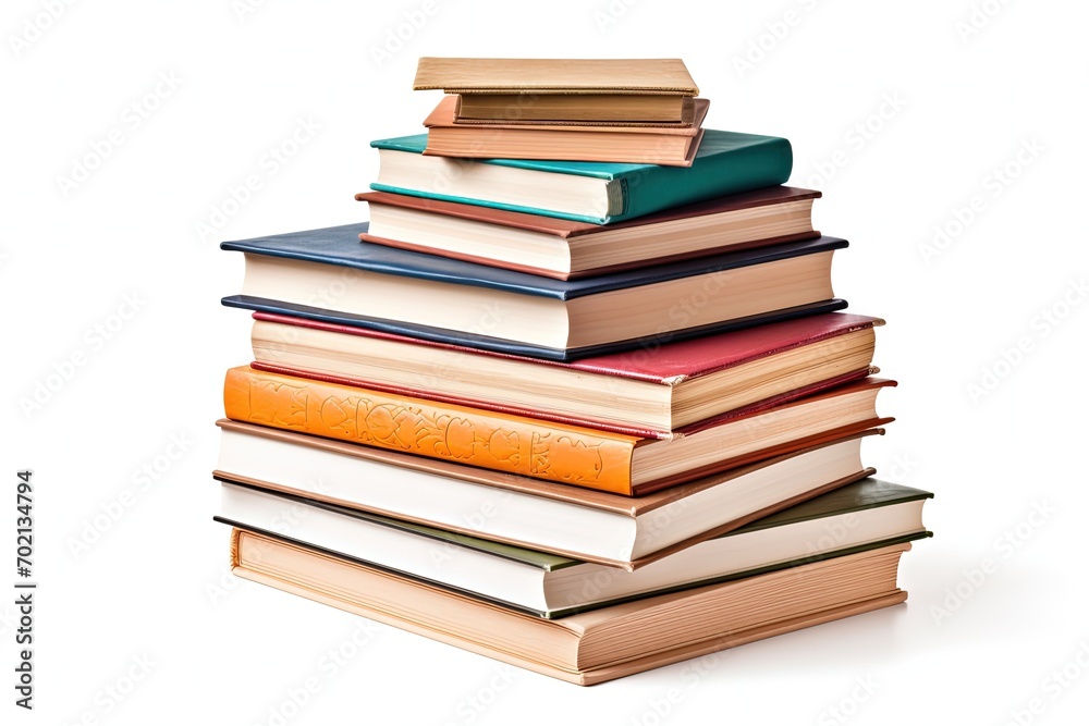 Stack of bright color noteooks on a white background Stack of bright color noteooks on a white background
