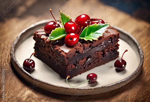 Tentazione Golosa- Brownie al Cioccolato con Ciliegie, un Capolavoro di Dolcezza photo