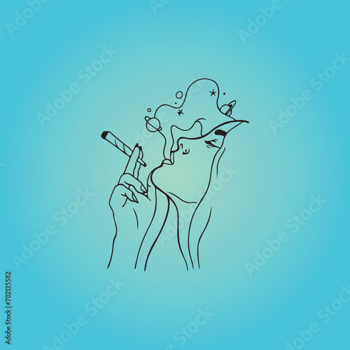 Awesome smoking Modern T-shirt Print Vector Design.