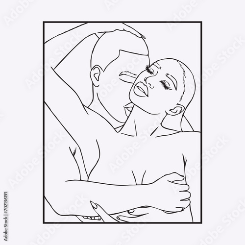 Free vector hand drawn sexy girl and boy illustration.