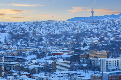 Aerial view of the Norwegian city Trondheim