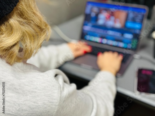 woman working on laptop